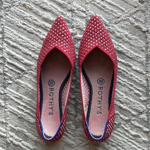 Rothy’s The Point Flat. Size 8. Red and White - Picture 3 of 4